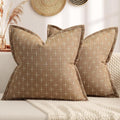 ZWJD Throw Pillow Pillow Covers 22x22 Set of 2 Soft Polyester Textured Pillow by ZWJD