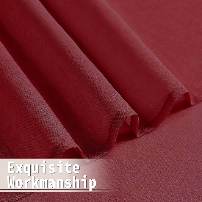 Tollpiz Sheer Curtains Closet Linen Textured Curtain Sheers Doorway Light - Image 8