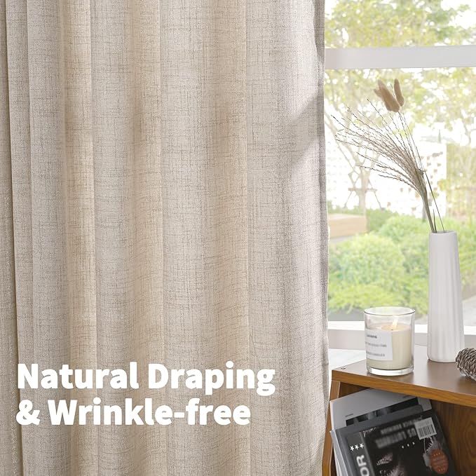 YoungsTex Linen Semi Sheer Curtains 78 Inch Length - Image 5