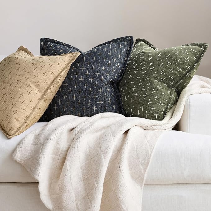 ZWJD Pillow Covers 18x18 Set of 2 Soft Polyester Textured Pillow Covers - Image 4