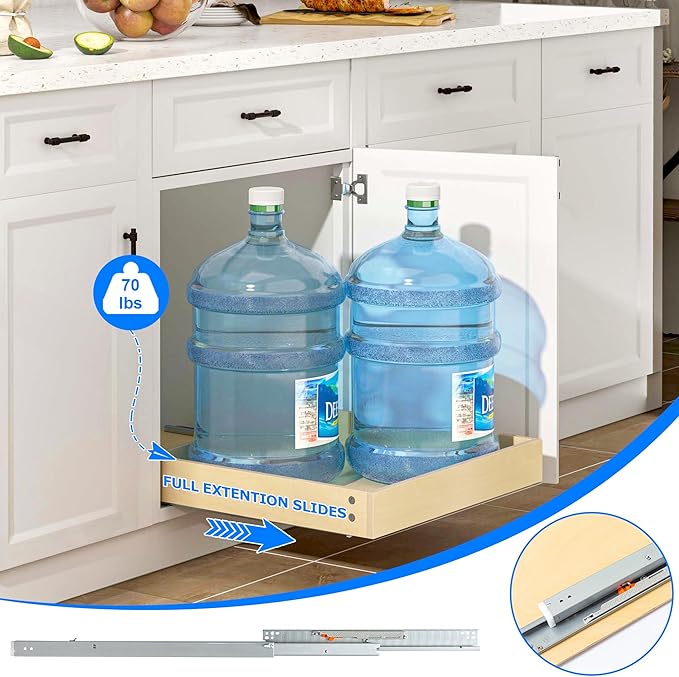 WelFurGeer Soft Close Pull Out Cabinet Organizer, Space-Saving Cabinets - Image 6