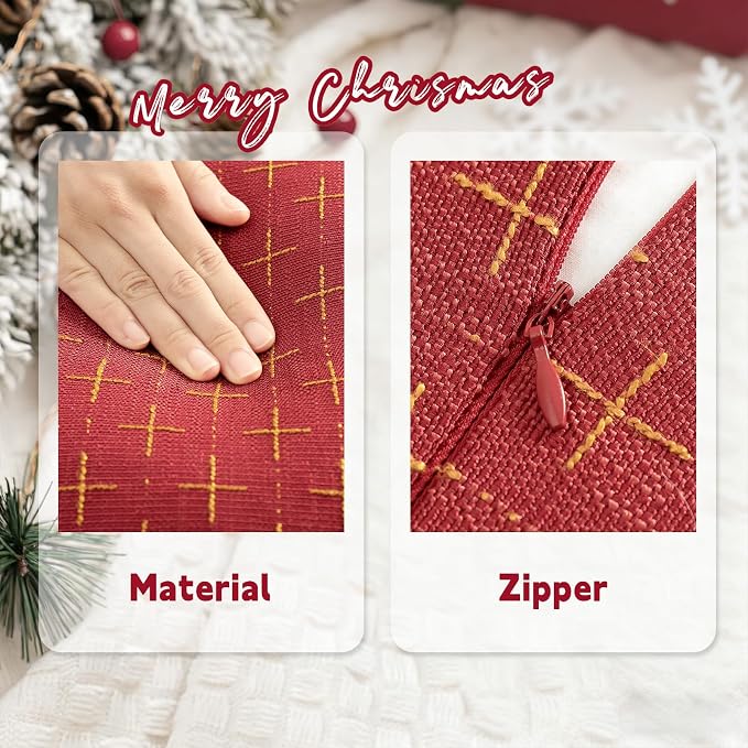 ZWJD Christmas Pillow Covers 12x20 Set of 2 Soft Polyester Textured Pillowcases - Image 4