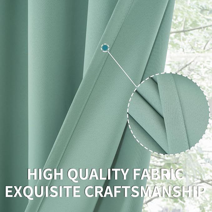 BGment Sage Green Curtains 54 Inch Length - Image 5