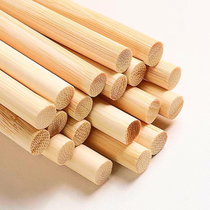 1/4 x 6 Inch 50 PCS Dowel Rods Wood Sticks Wooden Dowel Rods by DTmasao