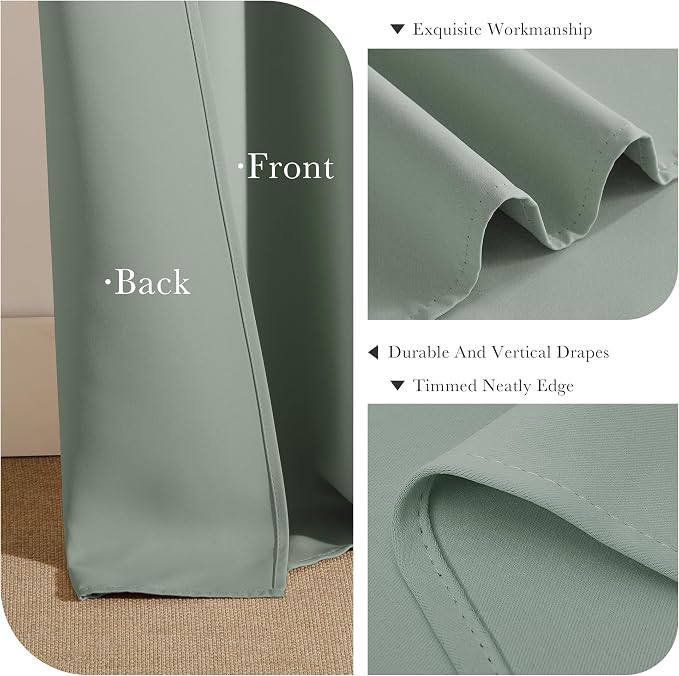PONY DANCE Sage Green Blackout Curtains - Image 5