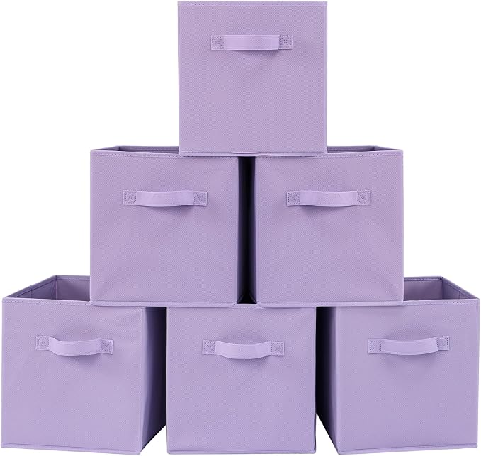 Stero Fabric Storage Bins 6 Pack Fun Colored Durable Storage Cubes by Stero