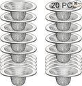 20Pcs Bathroom Sink Drain Strainer Screen Mesh, 2.75'' Stainless Steel Slop by Beyoslf