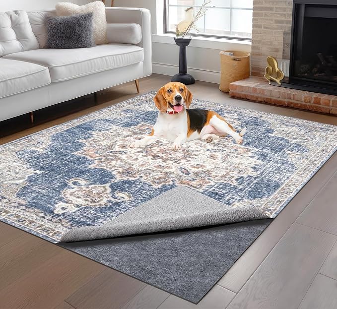 Non-Slip Rug Pads 5 x 7 ft, 100% Waterproof Extra Large Area Rugs Non Skid Rug by TUOTPE