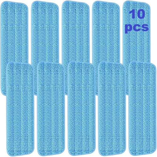 10 Pcs Reusable Mop Pads, 16.5 Inch Microfiber Wet Dry Floor Clean Mop Pad by YOQXHY