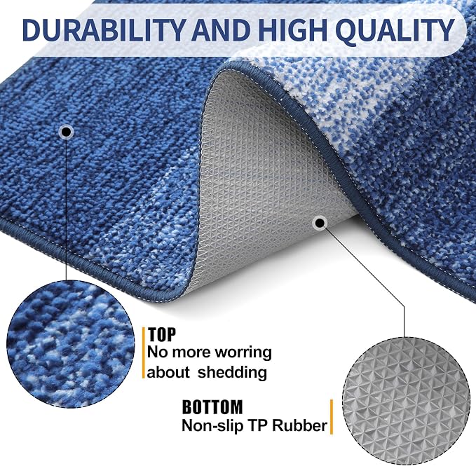 Kitinjoy Indoor Outdoor Door Mat, 47x24 Non-Slip Absorbent Dirt Trapper - Image 3