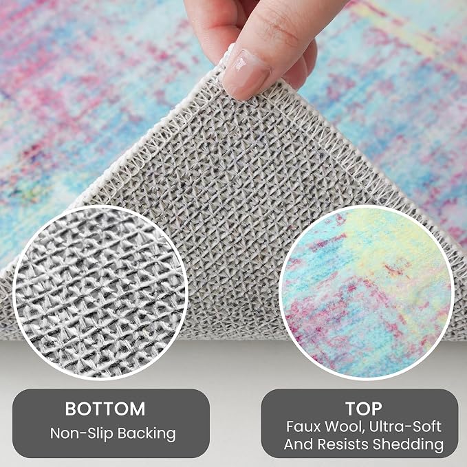 IOHOUZE Abstract Runner Rug 2x6 Ft Washable Runners - Image 4