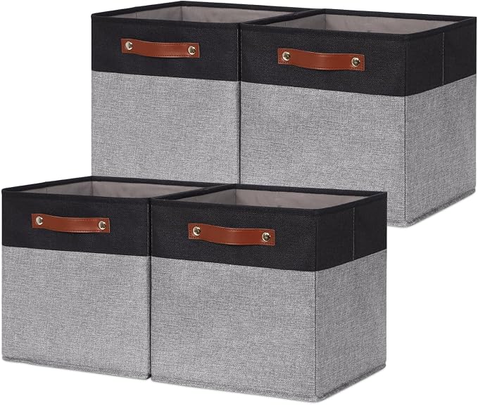 HNZIGE Cube Storage Baskets, Fabric Storage Cubes 12 x 12, Decorative Storage - Image 7