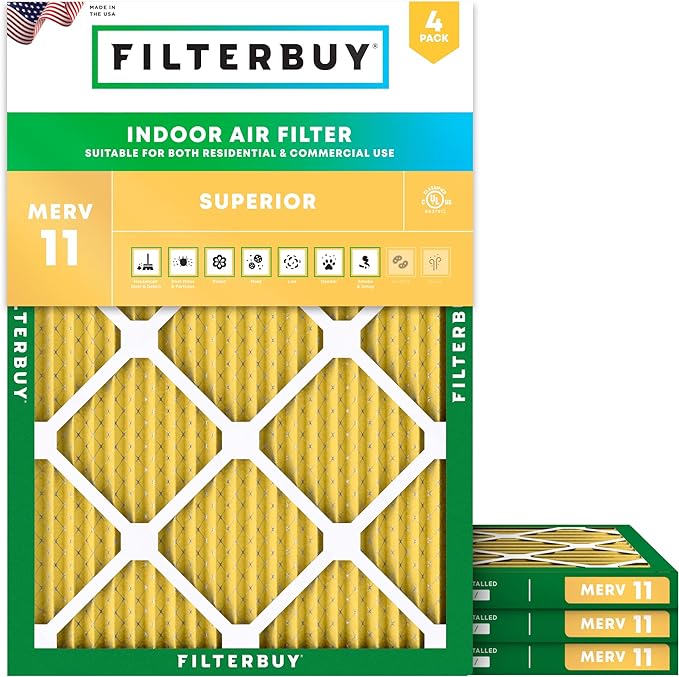Filterbuy 21x23x1 Air Filter MERV 11 Allergen Defense Replacement, by Filterbuy