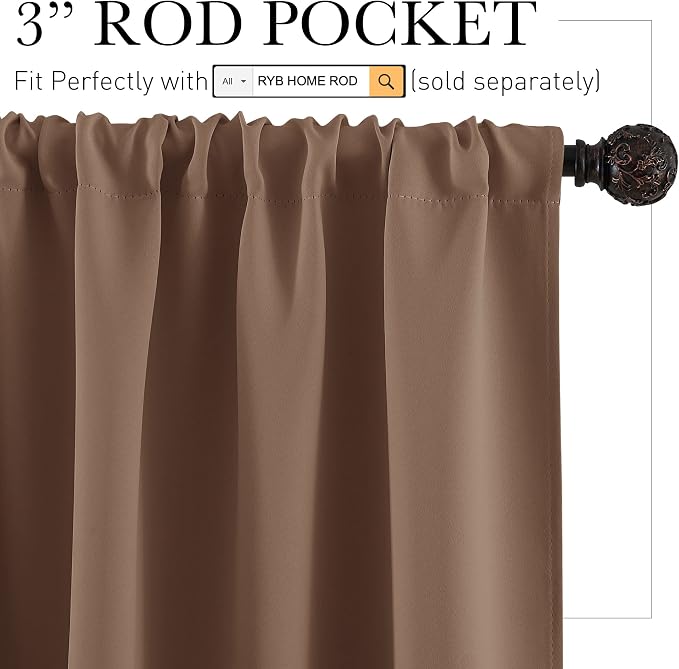RYB HOME Blackout Curtains for Bedroom - Image 2