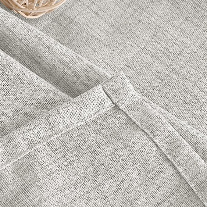 YoungsTex Light Grey Linen Semi Sheer Curtains - Image 9
