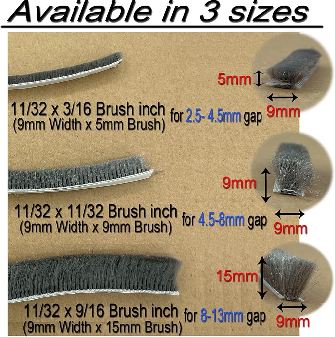 32ft Door Weather Stripping Door Seal Strip Brush - Image 5