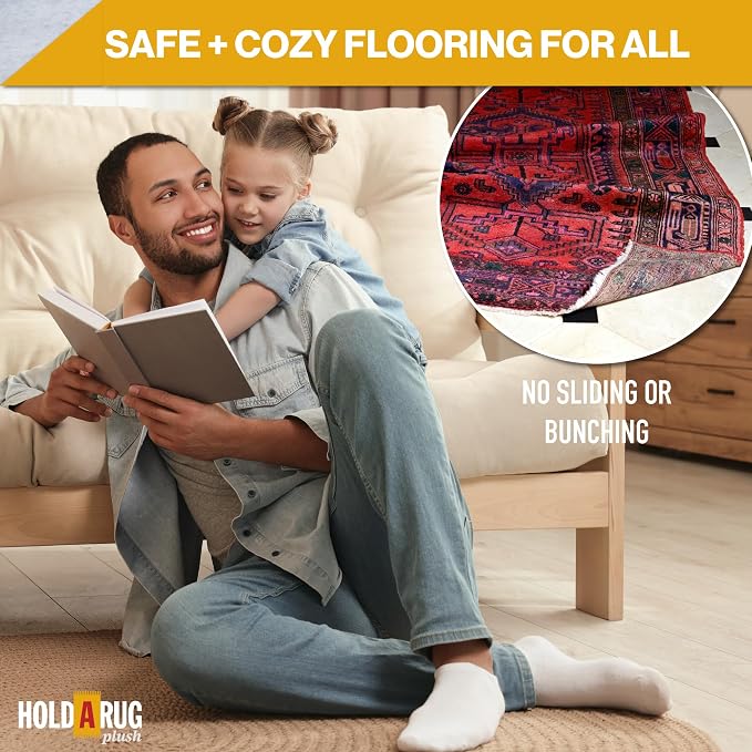 Hold-a-Rug Plush 4' x 6' Nonskid, Nonslip Rug Pad, Reversible Gripper, ¼ Thick - Image 7