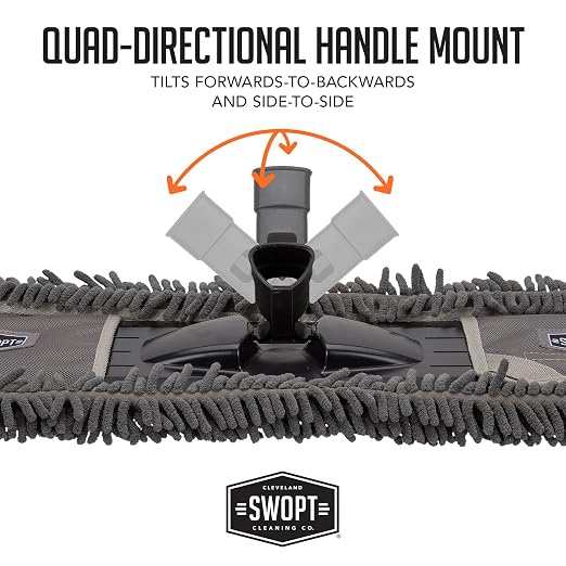 SWOPT 18” Microfiber Dust Mop + 60" Steel Handle, Combo — Dust Mop Head - Image 9