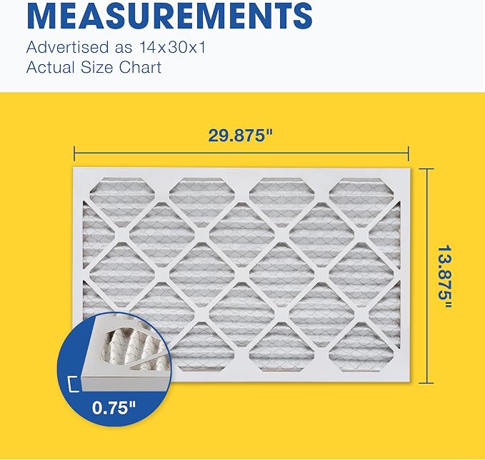 Aerostar 14x30x1 MERV 8 Pleated Air Filter, AC Furnace Air Filter, 6 Pack - Image 2