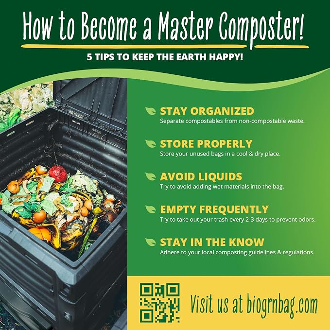 50-55 Gallon Compostable Trash Bags Flat-Top 12 Bags Heavy Duty 1.57 Mil 208.2 - Image 7
