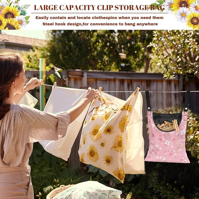 Clothespin Bag, Hanging Laundry Bag, Clothes Lines - Image 5