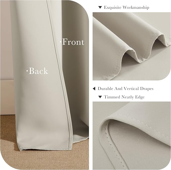 PONY DANCE Cream Window Curtain Panels 40 inch Length - Image 5