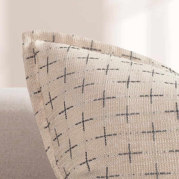 ZWJD Pillow Covers 24x24 Set of 2 Soft Polyester Textured Pillow Covers - Image 2