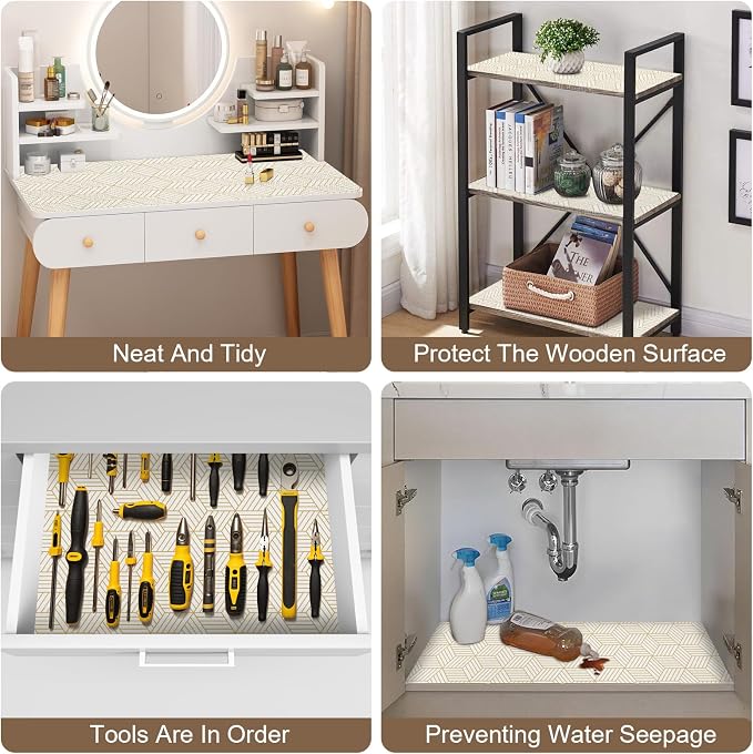 OcePor Non-Adhesive Drawer and Shelf Liner 17.5IN x 30FT，Non-Slip Kitchen - Image 5