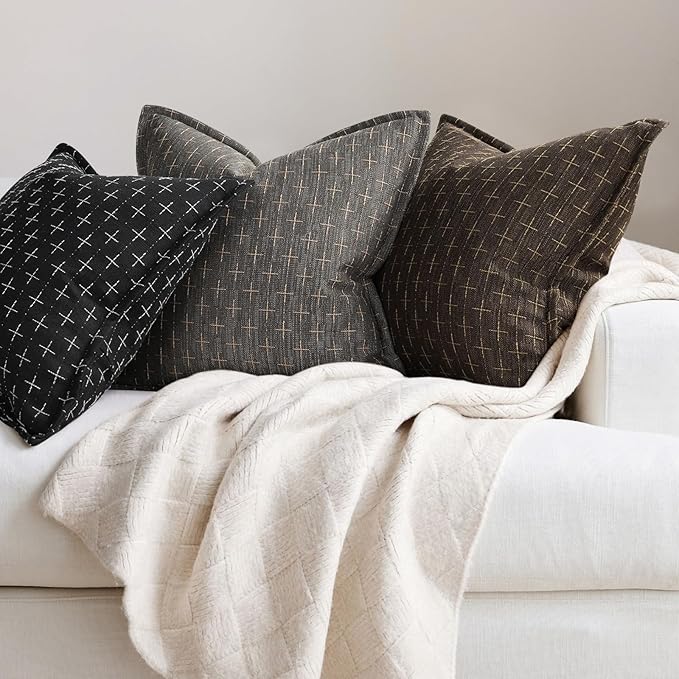 ZWJD Pillow Covers 20x20 Set of 2 Soft Polyester Textured Pillow Covers - Image 4