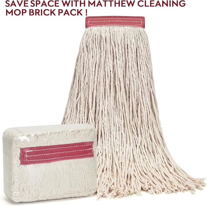 Matthew Cleaning 20oz 6Pack Cotton Floor Mop, Cotton Looped-Open String Heavy - Image 6
