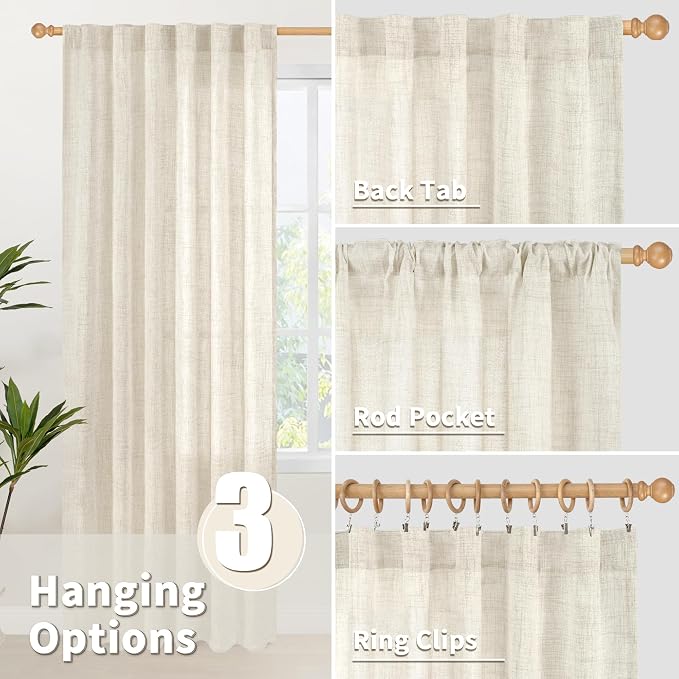 YoungsTex Extre Long Linen Curtains 102 Inch Length - Image 6