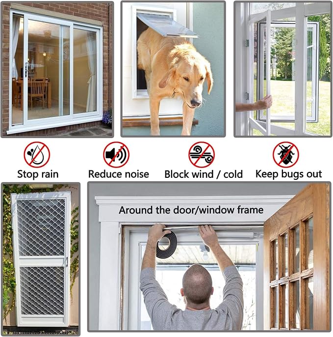 Brush Weather Stripping for Sliding Windows/Doors Frame Side, Pile Self - Image 2