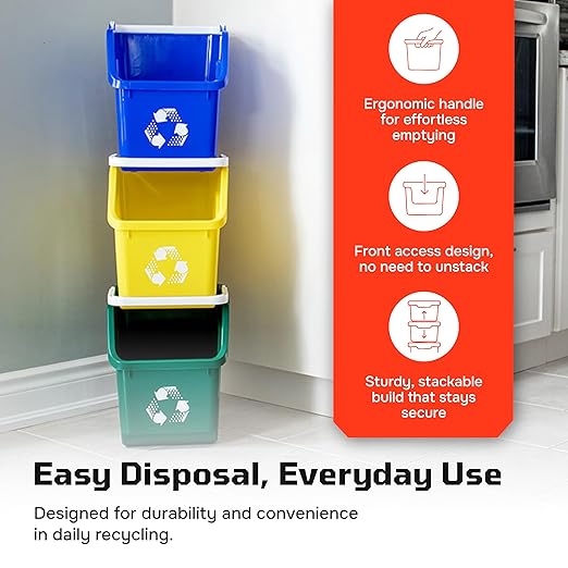 6 Gallon Stackable Recycling Bins - Image 3