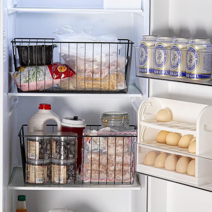 16inch Freezer Wire Storage Organizer Baskets, Household Refrigerator Bins - Image 5