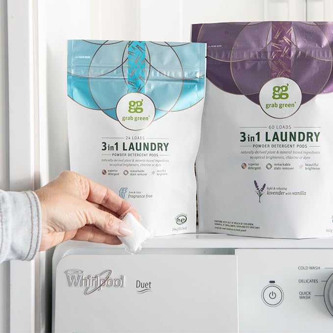 Grab Green 3-in-1 Laundry Detergent Pods, Lavender Vanilla Scent, Plant and - Image 7
