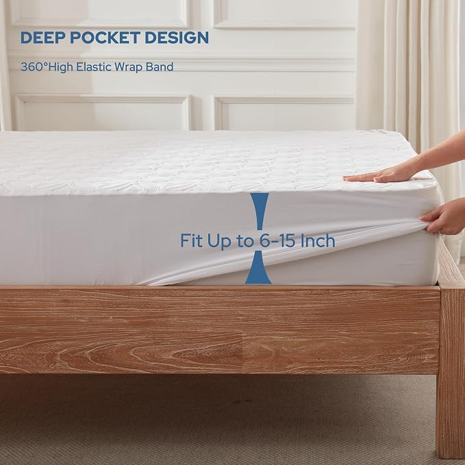 BEDLORE Waterproof Mattress Protector, Full Size Mattress Pad - Image 4