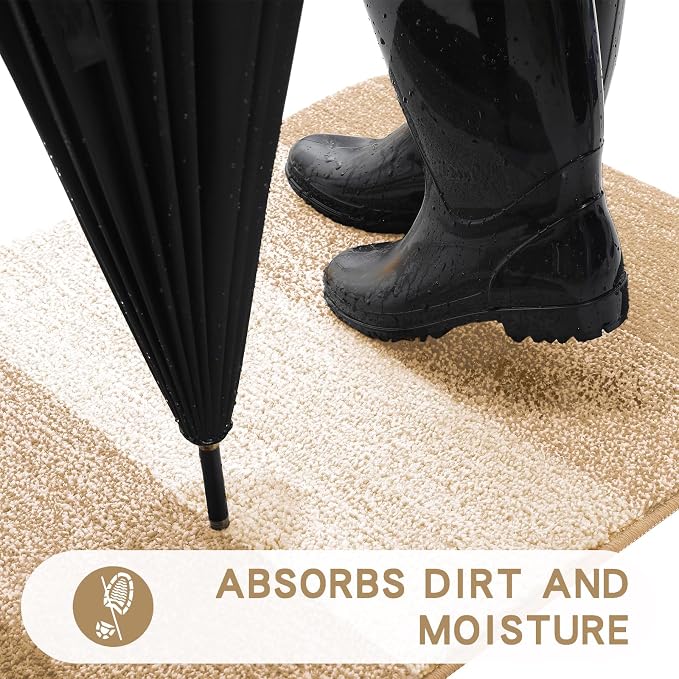 Kitinjoy Indoor Outdoor Door Mat, 36x24 Non-Slip Absorbent Dirt Trapper - Image 2