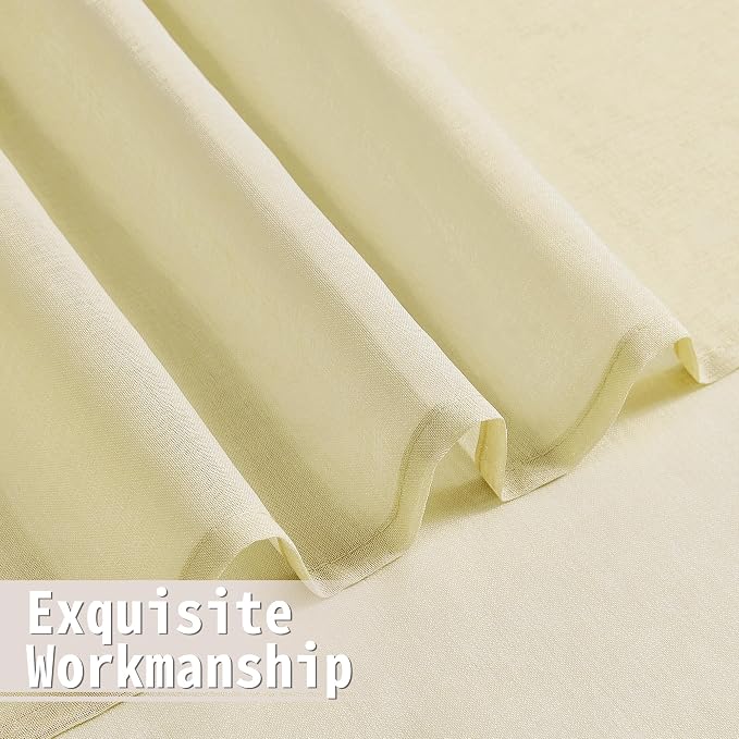 Tollpiz Sheer Door Curtain Closet Linen Textured Curtain Sheers Doorway Light - Image 8