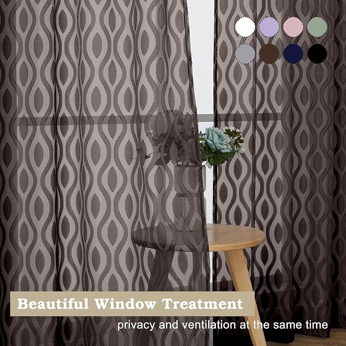 Aiyufeng Sheer Curtains 96 Inches Long - Image 7