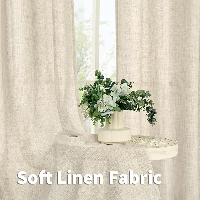 YoungsTex Linen Curtains 45 Inch Length - Image 3