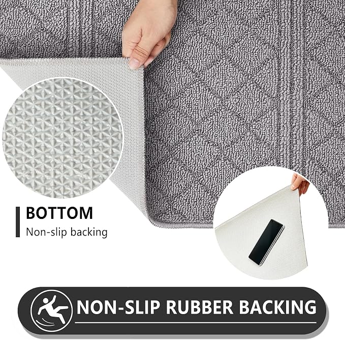REFETONE Indoor Doormat, Front Back Door Mat 16"x24" Absorbent Rubber Backing - Image 3