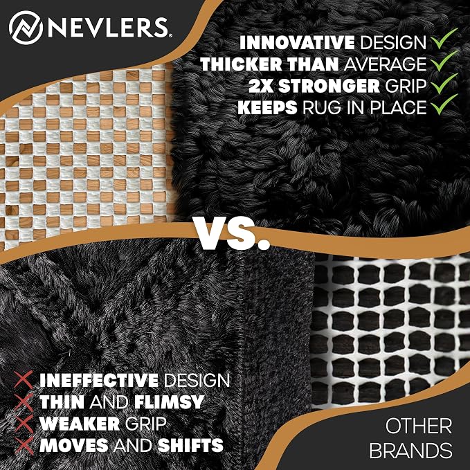 Nevlers 4'x6' White Non Slip Rug Pads | PVC Foam Rug Gripper - Image 5