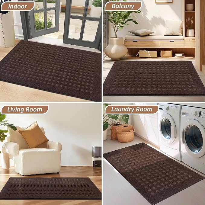 BEQHAUSE Waffle Door Mats Indoor 20"x32", Dog Mat - Image 8