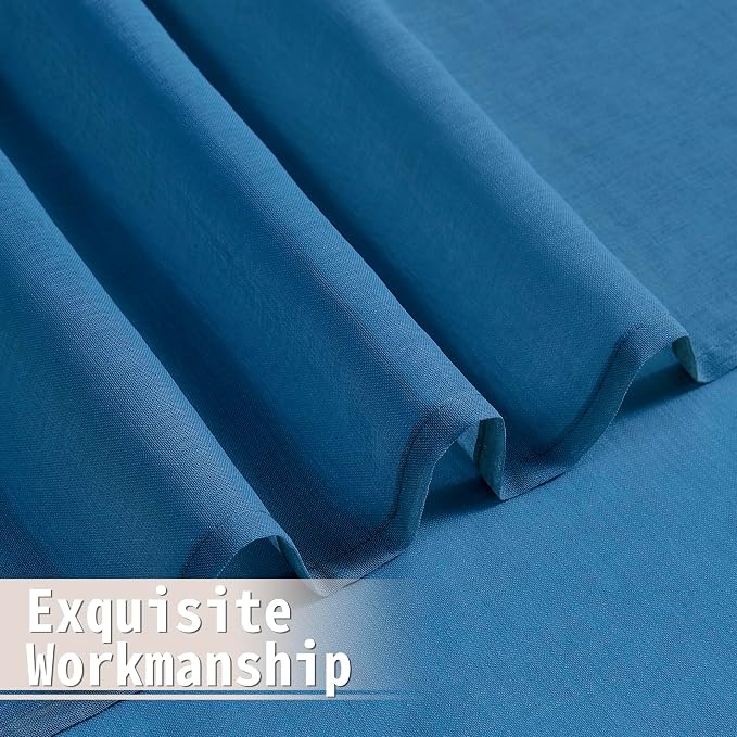 Tollpiz Sheer Door Curtain Closet Linen Textured Curtains Sheer Doorway Light - Image 8