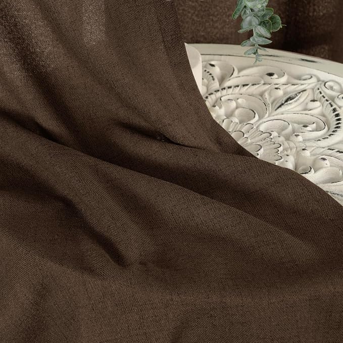 YoungsTex Brown Linen Kitchen Curtains 40 Inches Long - Image 7