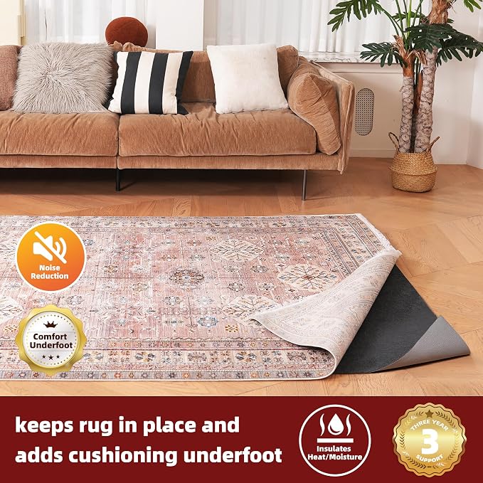 BAGAIL Felt and Natural Rubber Backing Rug Pads 1/4” Thick, 2 x 10 Ft Non Slip - Image 2
