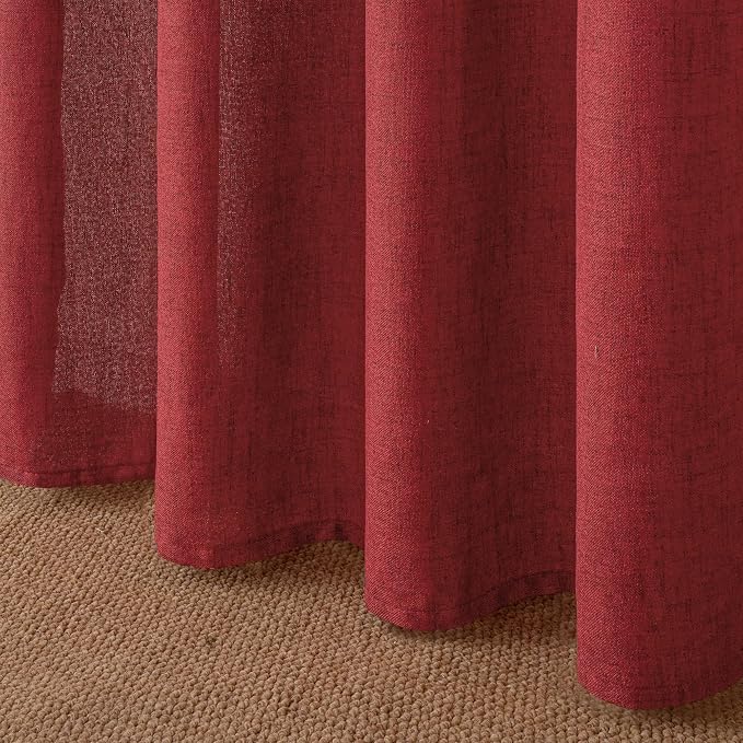 YoungsTex Red Linen Curtains 54 Inch Length - Image 7