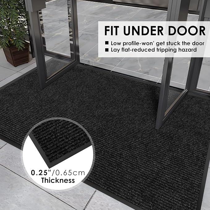 3′ x 4′ Front Door Mat Indoor Outdoor Entrance, Commercial Floor Mat Heavy Duty - Image 4