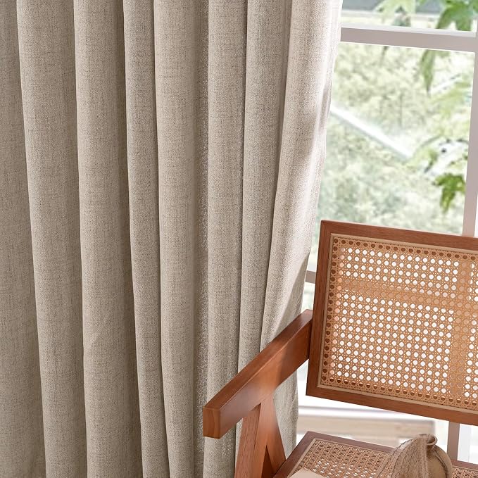 YoungsTex Dark Oatmeal Linen Curtains 78 Inch Length - Image 7