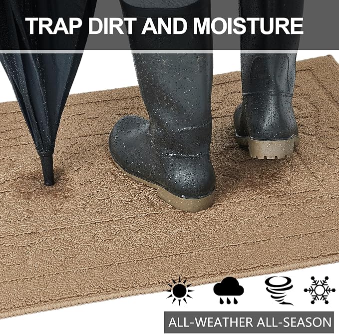FONEYI Indoor Door Mat 20" x 32", Dirt Trapper Door Mats Non-Slip Entryway Rugs - Image 4
